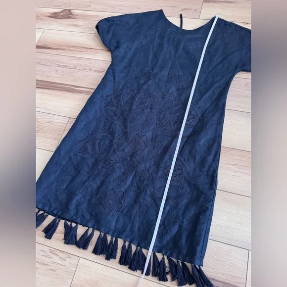 Madewell Embroidered Tassel Linen Tee Dress XXS(can likely fit up to M) - Picture 11 of 13